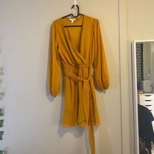 LC Lauren Conrad Mustard Yellow Long Sleeve Dress